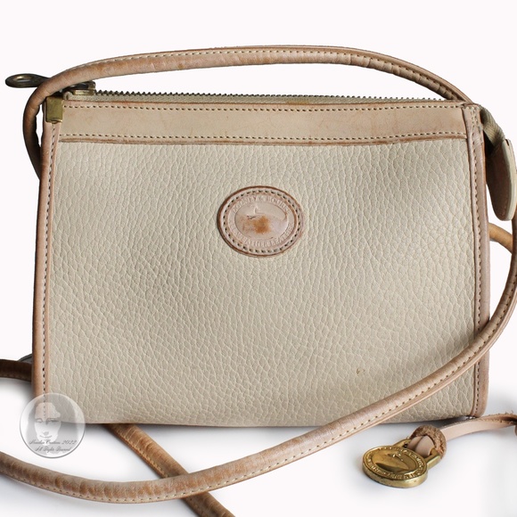 Vintage Dooney & Bourke Bag Small Zip Top Crossbody Bag Bone AWL with Fob - Picture 3 of 10